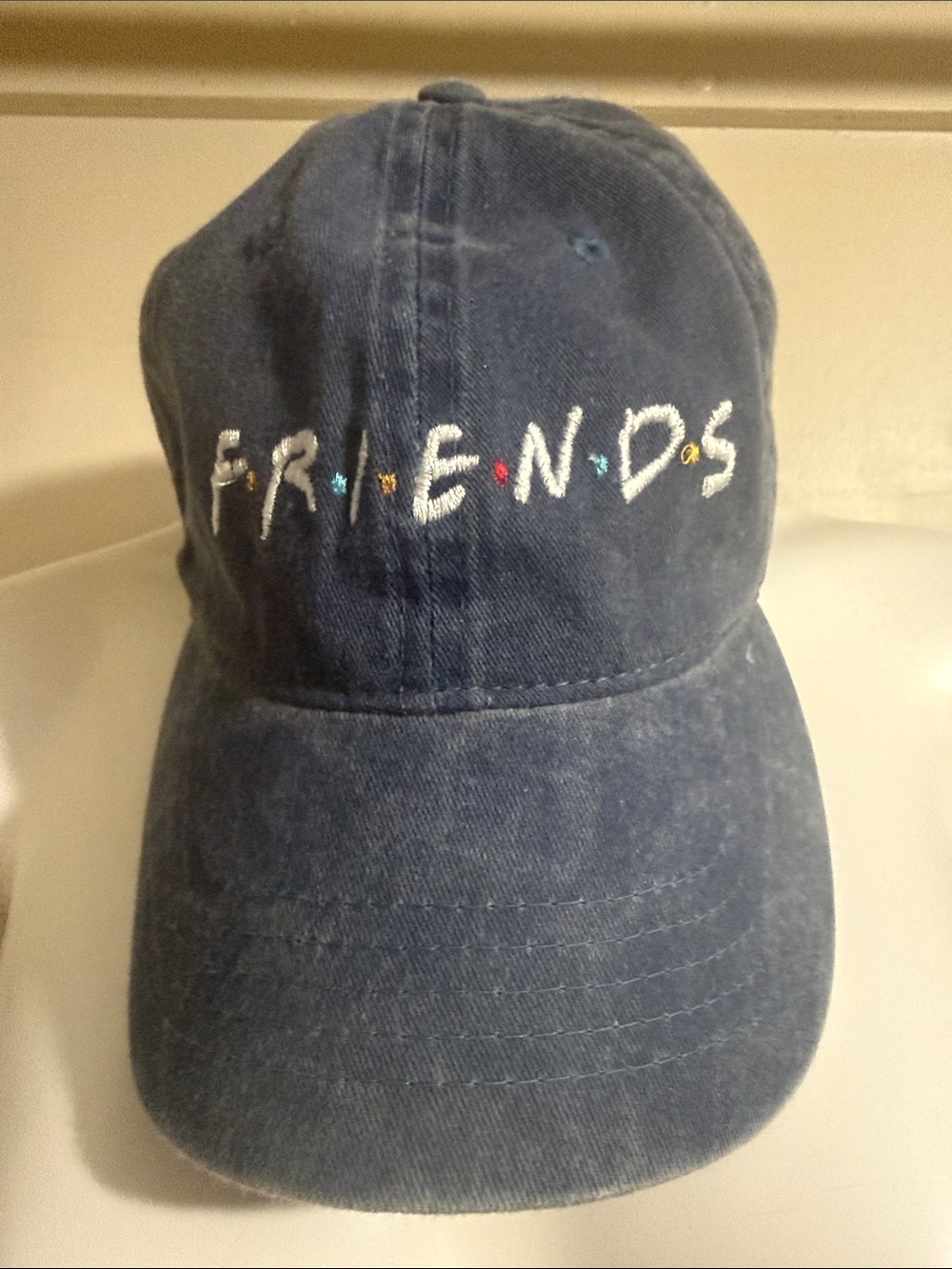 Navy Blue 'FRIENDS' Embroidered Baseball Cap